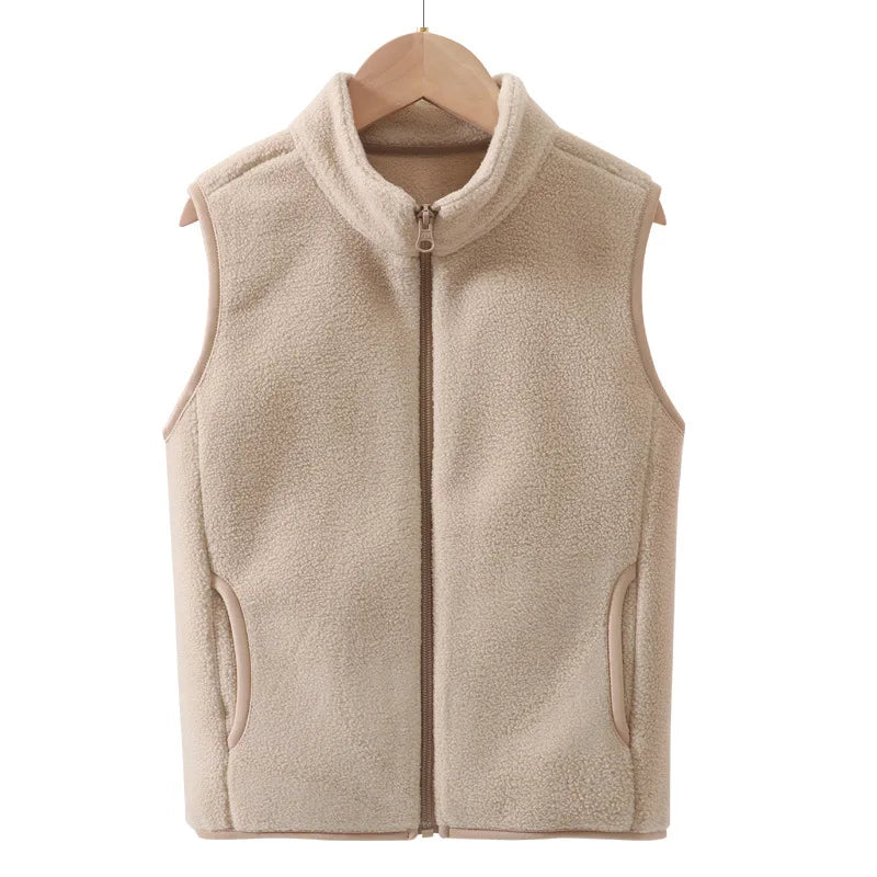 3-18 Years Boys Girls Children Outerwear Vest Fall Winter Thermal Boys Girls Sleeveless Polar Fleece Warm Thick Kids Vest