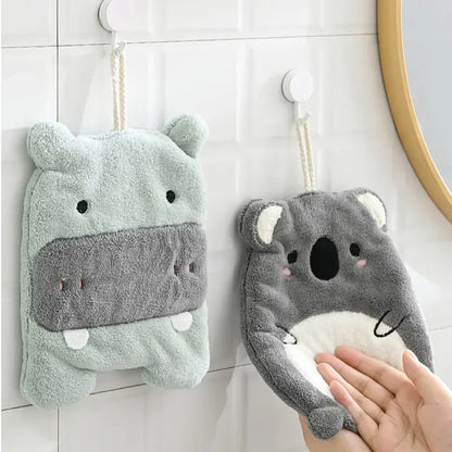 Cute Cartoon Animals Children's Hand Towel Quick Drying Microfiber Towels Elephant Hippo Style Kitchen Dishes Cloth Dishcloth