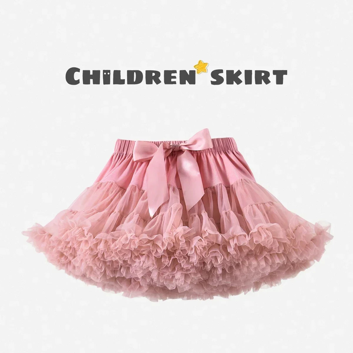 HOT Girls Tutu Skirts Solid Fluffy Tulle Princess Ball Gown Pettiskirt Kids Ballet Party Performance Dress for Children PP001