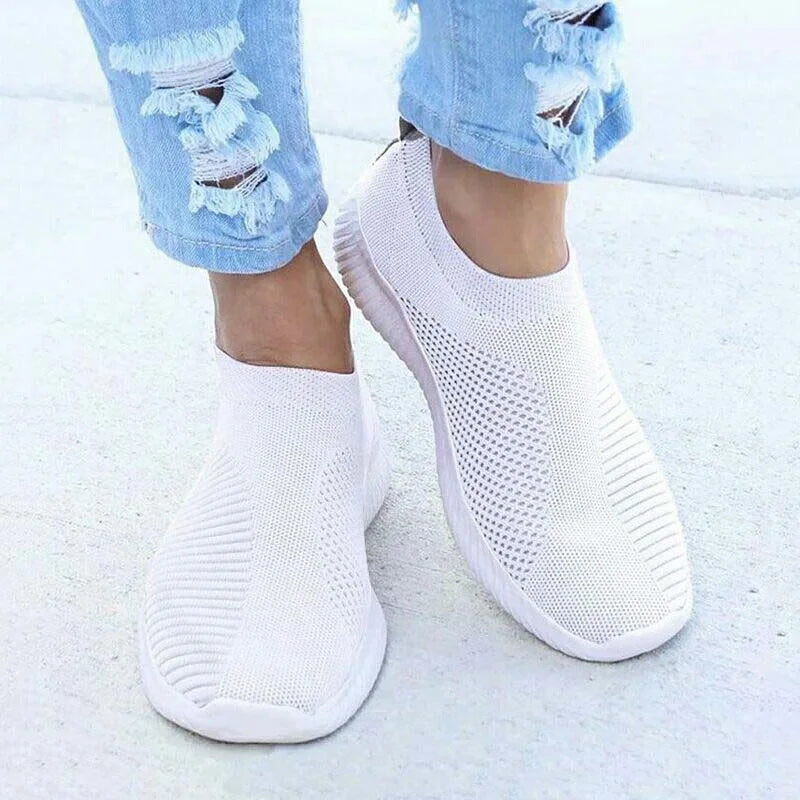 Fashion 2024 New Casual Shoes Women's Sneakers Trainers Breathable Women Sneakers Slip On Sock Shoes For Women Ladies Flat Shoes