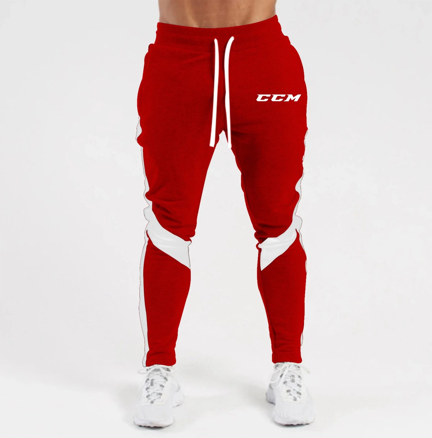 Autumn Fleece Straight Trousers Men Fitness Jogging Sweatpants Winter Warm Casual Pant CCM Solid Drawstring Bottoms