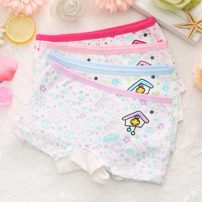 4 Pieces/Lot 2-10Y Children Underwear Cotton Girls Panties Cute Cat Pattern Kids Boxer Briefs Child Soft girl Pants