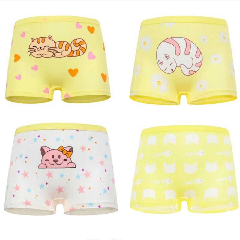 4pcs/lot Cartoon girls briefs Panties 100% Cotton Short Pants Cartoon Panties Girls' Underwear