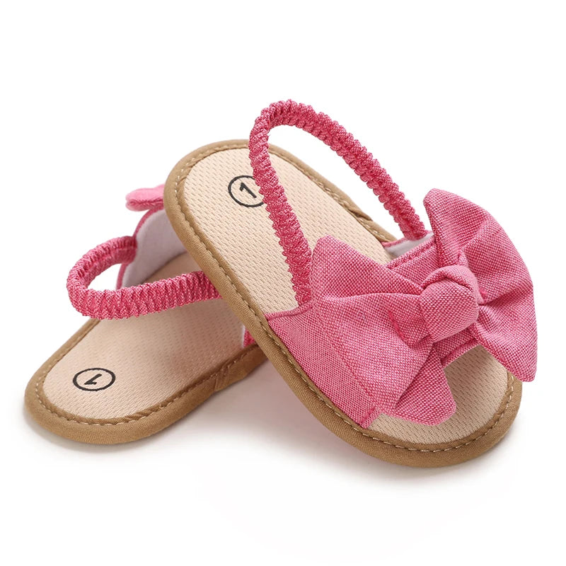 Summer Big Bowknot Breathable Comfortable Soft Sole Princess Sandal Shoe Of 0-18 Months Newborn Male and Female Baby