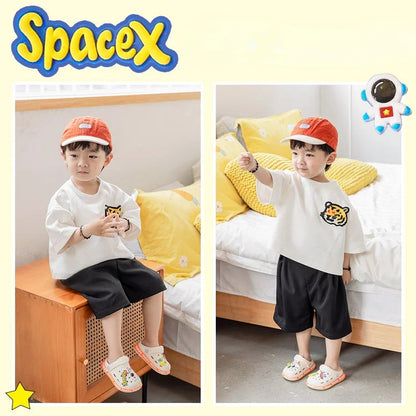 Kids Sandals Hole Children's Shoes Slippers Soft Anti-Skid Cartoon DIY Design Hole Baby Shoes Sandy Beach For Boys Girls