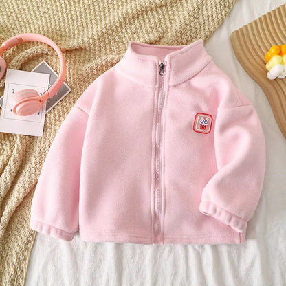 Children's Autumn Winter Clothes Boys Girls Polar Fleece Jacket Kids Thick Warm Hoodie  Girls Boys Casual Coat for 2-7 Years