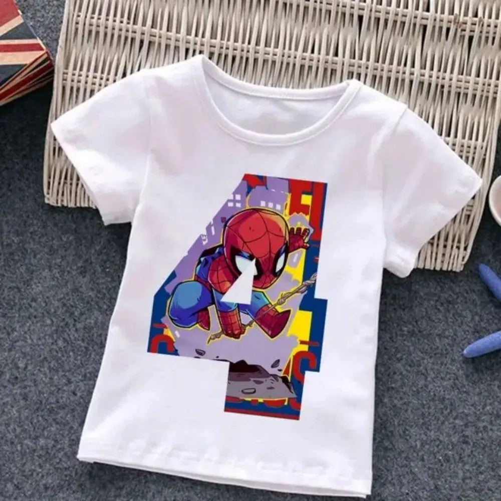 Summer Marvel Spiderman Cotton Children T-shirt 1-9 Years Old Birthday Gift Boy Clothing Fashion Casual T Shirt Baby Kid Tee Top