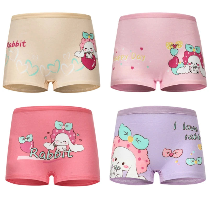 4pcs/lot Cartoon girls briefs Panties 100% Cotton Short Pants Cartoon Panties Girls' Underwear