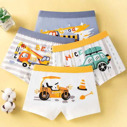 4 Pcs/Lot Children Underwear Cotton Boys Boxers Briefs 3-14 Years Old Kids Underpants Teens Knickers Breathable Boy Boxer Shorts