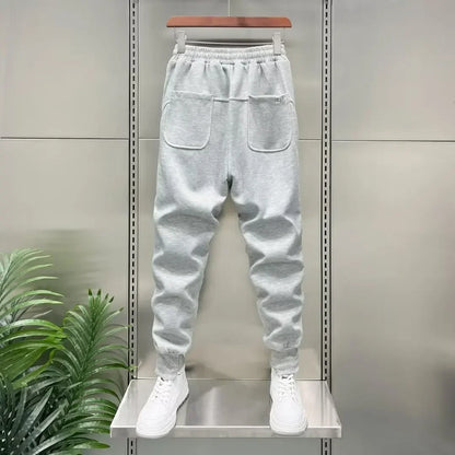 Autumn Men's orange Joggers Korean High Street Sports Trousers Cotton 9-Minute Sweatpants Fashionable Men's Clothing 2024