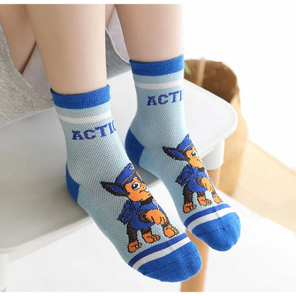 5 Pairs Paw Patrol Kids Socks Cotton Boys Cute Cartoon Socks for Children Baby Casual Socks Spring and Summer Boys Socks