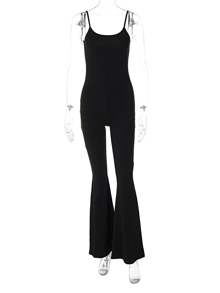 Hugcitar Solid Sleeveless Slips Sexy Bodycon Skinny Jumpsuit 2023 Spring Women Fashion Y2K Streetwear Overalls Wholesale Items