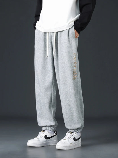 Big Size Men Sweatpants Spring Autumn Casual Baggy Jogger Pants String Banding Solid Color Sportswear Cotton Loose Trousers 8XL