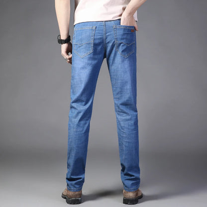 2023 New Classic Men's Denim Pants Straight Fit Casual Style Fashion Blue Pants for Men