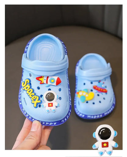 Kids Sandals Hole Children's Shoes Slippers Soft Anti-Skid Cartoon DIY Design Hole Baby Shoes Sandy Beach For Boys Girls