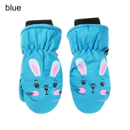 Baby Kids Gloves Winter Warm Thick Windproof Cartoon Rabbit Full Finger Mittens For Children Toddler Boys Girls 0-5 Years