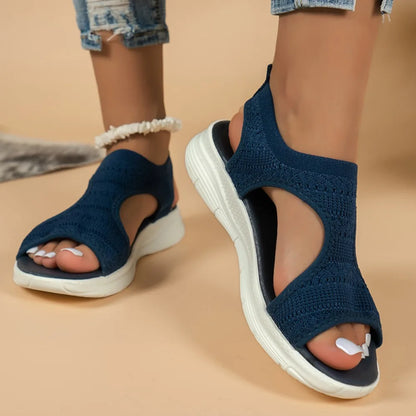 Women Summer Shoes  New Mesh Fish Platform Sandals Women's Open Toe Wedge Sandals Ladies Light Casual Shoes Zapatillas Muje