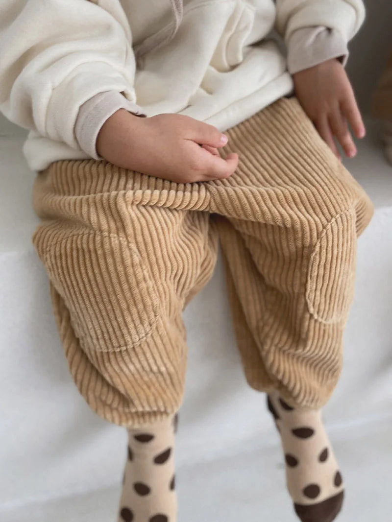 2023 Baby Korean Style Pants Autumn Winter Padded Corduroy Boy's Pants Kids Corduroy Trousers Toddler Children Long Pants