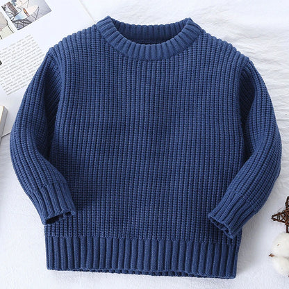 Baby Sweaters Autumn Winter Kids Boys Girls Long Sleeve Pure Color Knit Sweater Baby Kids Boys Girls Pullover Sweaters Clothes