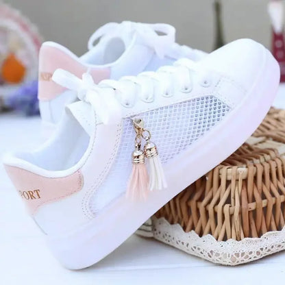 Women Sneaker Breathable Students Casual Shoes Sports for Girl Flat Mesh White Shoes Vulcanize Desginer 2023