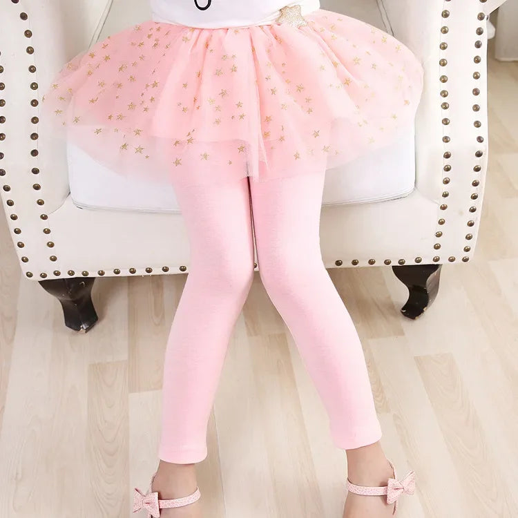 Girls Skirts Pants For Spring Autumn Pantskirt Kids Mesh Leggings Girl Culottes Teenagers Kids Dance Pants Skirt Trousers