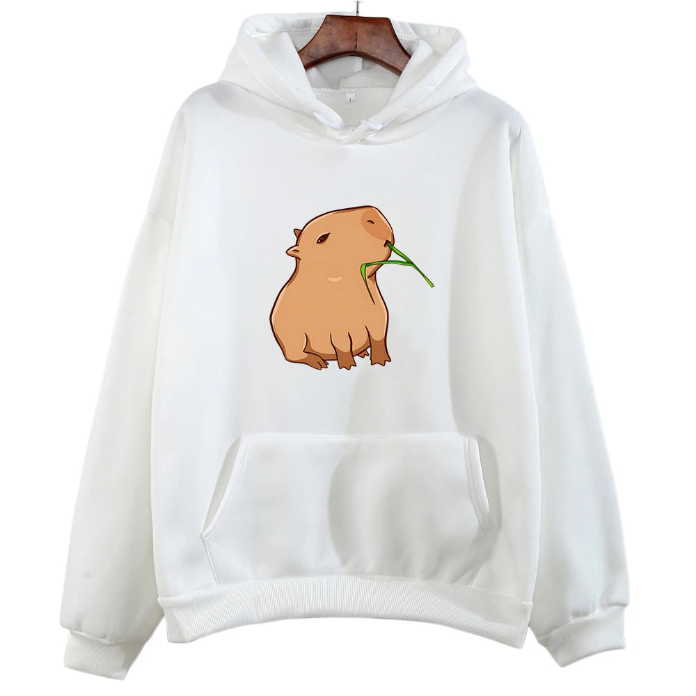 Funny Capybara Print Hoodie Women/Men Kawaii Cartoon Tops Sweatshirt for Girls Unisex Fashion Harajuku Graphic Hooded Pullovers