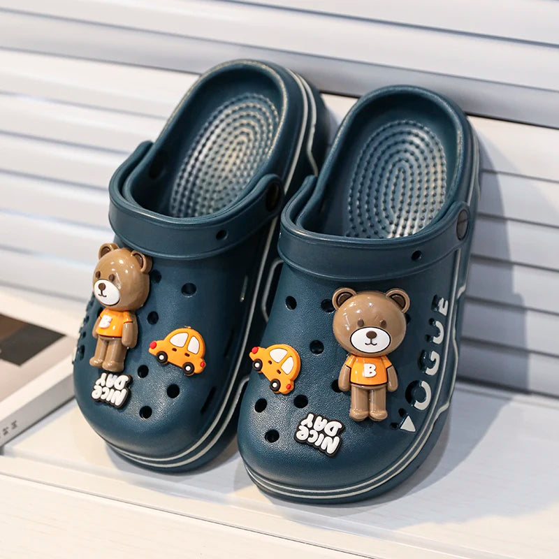 Children Slipper Sandals Girls Clogs Summer Garden Shoes Sneaker EVA  Comfortable Cute Cartoon Bear Slipper Girls Sandals