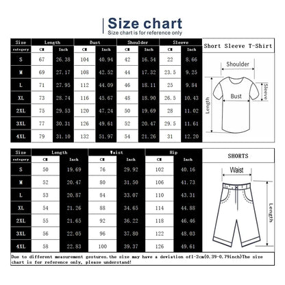 Men Summer Sets Short Sleeve T Shirt Shorts Tracksuits Breathable Print Men's Clothing Oversized T-shirts Shorts Suits Tees Sets