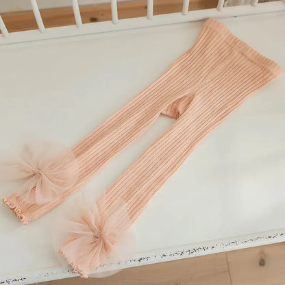 New Baby Girls  Leggings Cotton Bows Spring Autumn Kids  Pants For Girl Fashion High Waist Long Trousers Children's