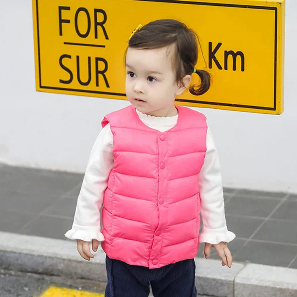 Children's Vest For Girls 2023 Autumn Winter Clothes Baby Vests  Warm Outerwear Boys Waistcoat Toddler  Jacket Kids Coats