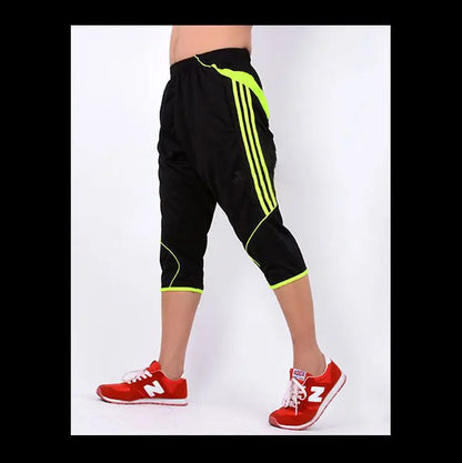 Summer Men Thin Striped Sweatpants Basketball Football Training Joggers Gym Outdoor Hiking Cycling Sports Quick Dry Capris Pants