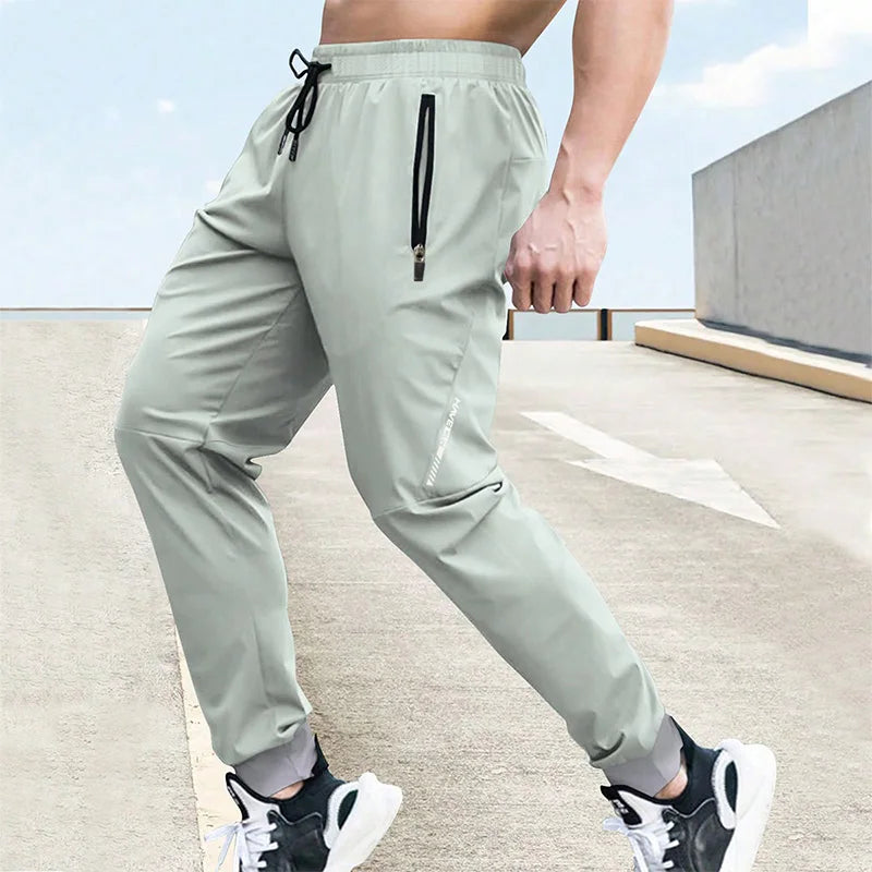 Summer Men's Stretch Sweatpants Elastic Waist Jogger Men's Pants Outdoor Training Fitness Breathable Pants Men's Casual Pants