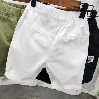 Children's Boy Shorts Casual Loose Pants Kids Solid Color Boys Trousers Teenager Fashion Sports Mid-Short Trousers Pants