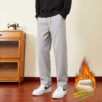 Winter Thick Warm Fleece Pants Men Thermal Long Trousers Men Fitness Drawstring Jogging Sweatpants Gym Running Jogger Sweatpants