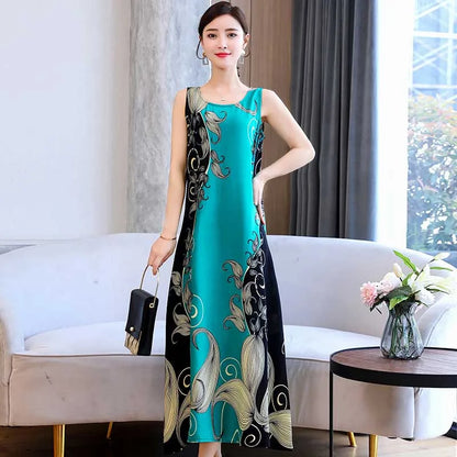 New Hot Fashion Summer Dresses For Women Print Vintage O-neck Dress Sundress Fashion A-line Dress Women Clothing