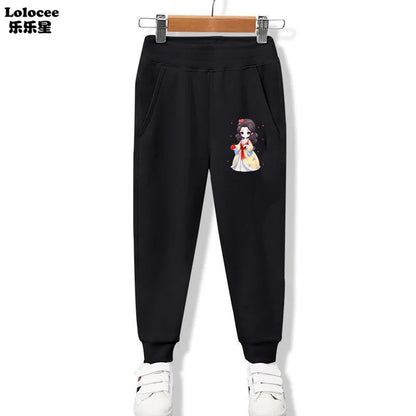 3-14 Years Girls Spring Sport Pants Cotton Comfortable Jogger Pants Children Birthday Present Rabbit Ear Print Trousers