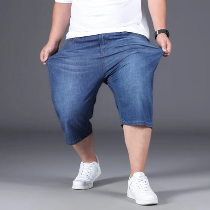 Large Size 28-48 50 Denim Shorts Jeans For Men's Loose Summer Thin Fatty Guy Casual Fashion Calf-Length Five Length Pants