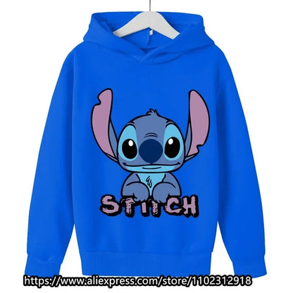 Kawaii Lilo Stitch Hoodie Kids Clothes Girls Clothing Fashion Baby Boys Clothes Autumn Warm Stitch Sweatshirt Children Tops