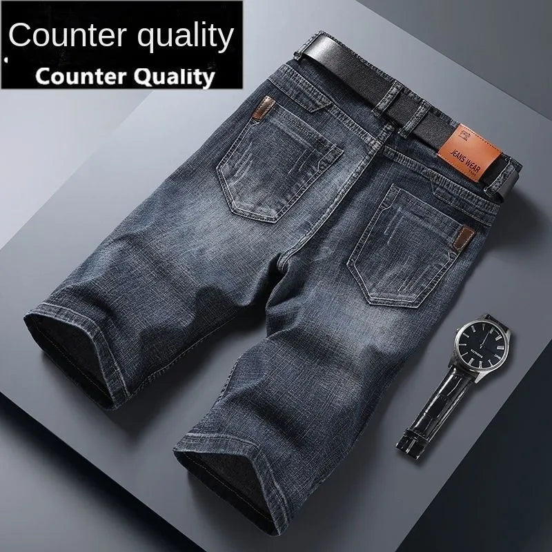 Men Denim Jeans Short Thin New Casual Cool Design Summer Pants Short Elastic Slim Daily High Quality Trousers