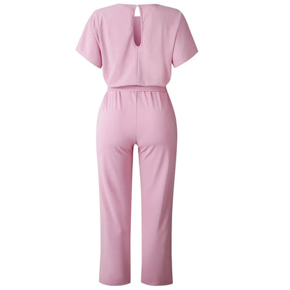 Youthful woman clothes Leg With Belt Women Short Clubwear Straight Sleeve Playsuit Jumpsuit Women's Jumpsuit jumpsuit women