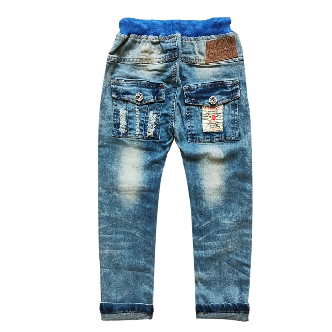 5089 Kids Boys' Jeans Trousers Elastic Waist Spring And Fall  children's soft denim pants