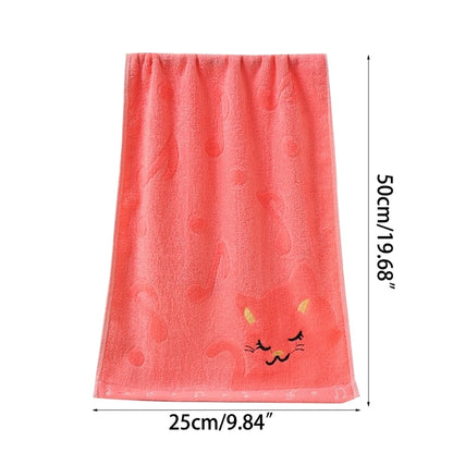 1 pc Bamboo Fiber Towel Bath Towel Kids Soft Super Absorbent and Fast Drying Towel Bathing Feeding Cartoon Cat Cotton Towel