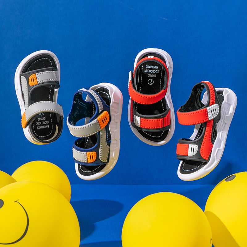 2023 Children's Summer Boys Leather Sandals Baby Shoes Kids Flat Child Beach Shoes Sports Soft Non-slip Casual Toddler Sandals