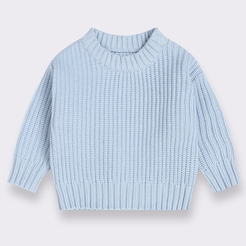 Baby Sweaters Autumn Winter Kids Boys Girls Long Sleeve Pure Color Knit Sweater Baby Kids Boys Girls Pullover Sweaters Clothes