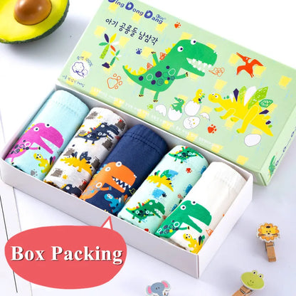 5 Pcs/Lot Children Underwear For Boys Cotton Kids Panties Cartoon Boys Triangle Briefs Breathable Child Underpants Knickers