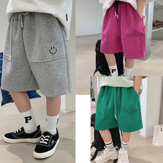 Children Shorts Casual Loose Pants for Kids Candy Color Boys Trousers Teenager Sports Joggers Baby Shool Clothing