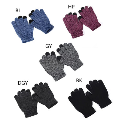 Kids Gloves Winter Touches Screen Gloves Knitted Children Mittens Boys Girls Warm Gloves Thickened Mittens Solid Color D7WF