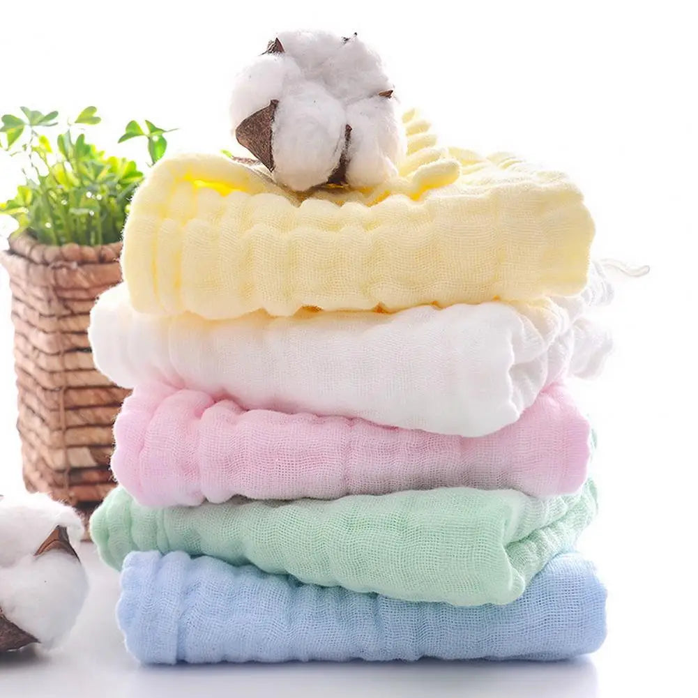 4PCS Baby Bath Towel Cotton Muslin Square 6Layer Gauze Kid Facecloth Face Wash Wipe Hand Newborn Stuff Handkerchief Saliva Towel