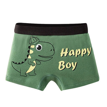 4Pcs Boys Cotton Boxers Panties Cartoon Dinosaur Printed Kids Underwear Soft Children's Underpants Shorts Teenager Panties 2-14Y