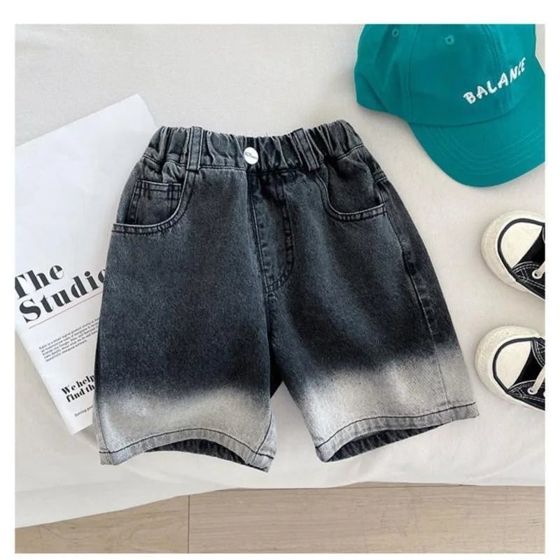 2 Colors Casual Boys Denim Shorts Summer New Fashion Korean Version Kids Shorts Pants Birthday Gift 2-8 Years Children Clothing